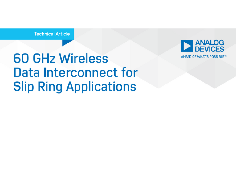 60 GHz Wireless Data Interconnect for Slip Ring Applications