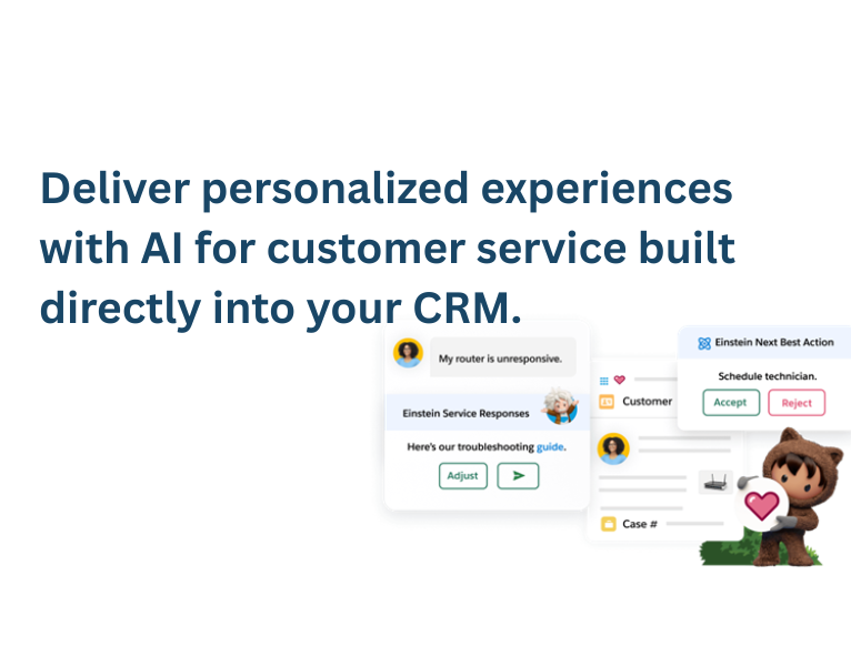 Deliver personalized experiences with AI for customer service built directly into your CRM